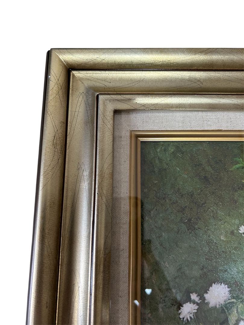 美品【ルノワール】『春の花』立体複製名画　油絵　絵画　インテリア　贈り物　新築