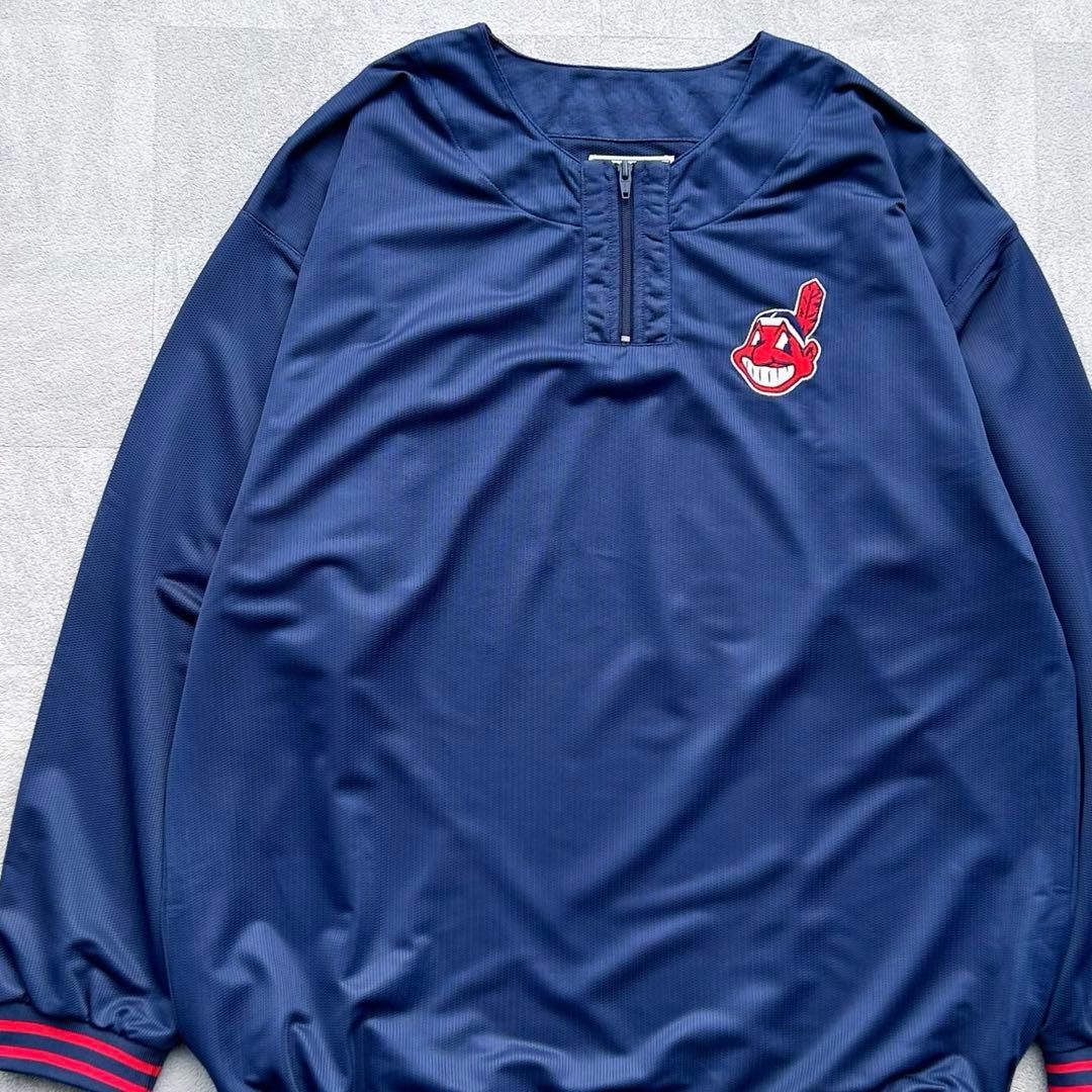 専用！90s STARTER MLB インディアンス ハーフジップ プルオーバー