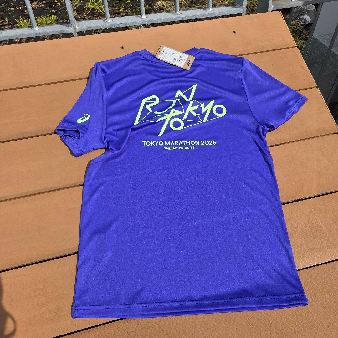 asics 東京マラソン 2026 Tシャツ 海外サイズS 紫