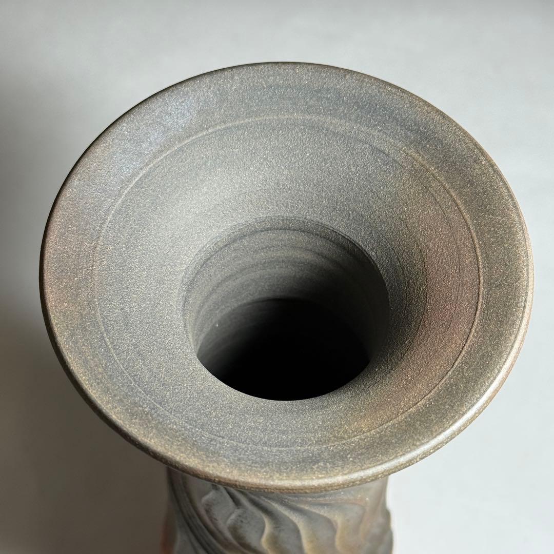 ◆【小西洋平】作 窯変花入 常滑焼 花器 花瓶 花生 茶道具 日本工芸会正会員◆