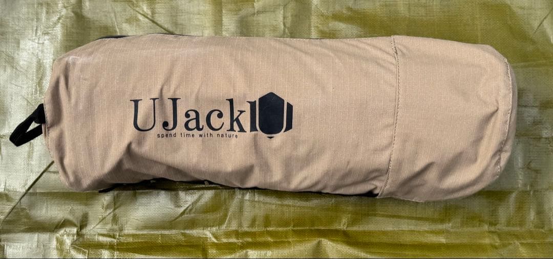 UJack 2WAYハイ&ロー折りたたみ難燃TC コット (サンドベージュ)