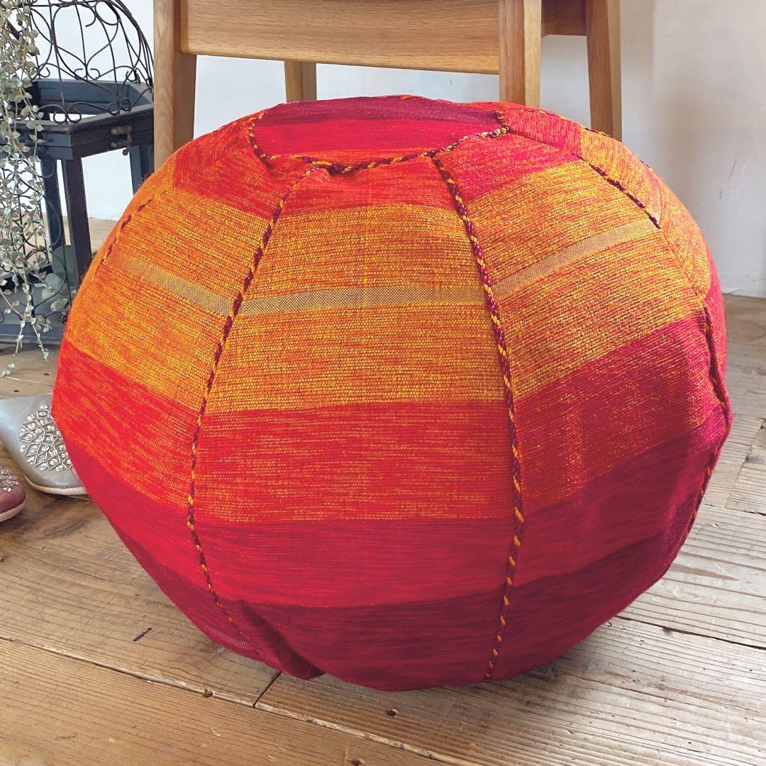 モロッコ製 プフ 約40×50cm スツール オットマン