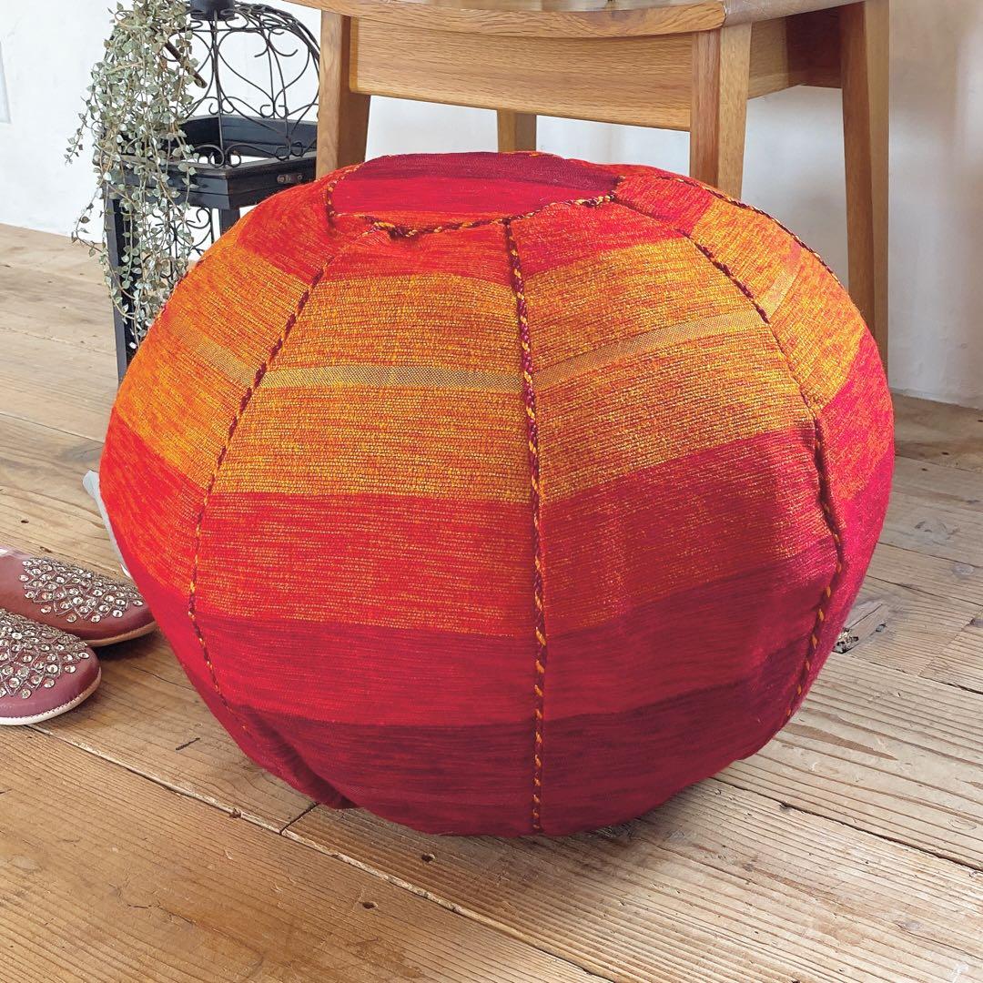 モロッコ製 プフ 約40×50cm スツール オットマン