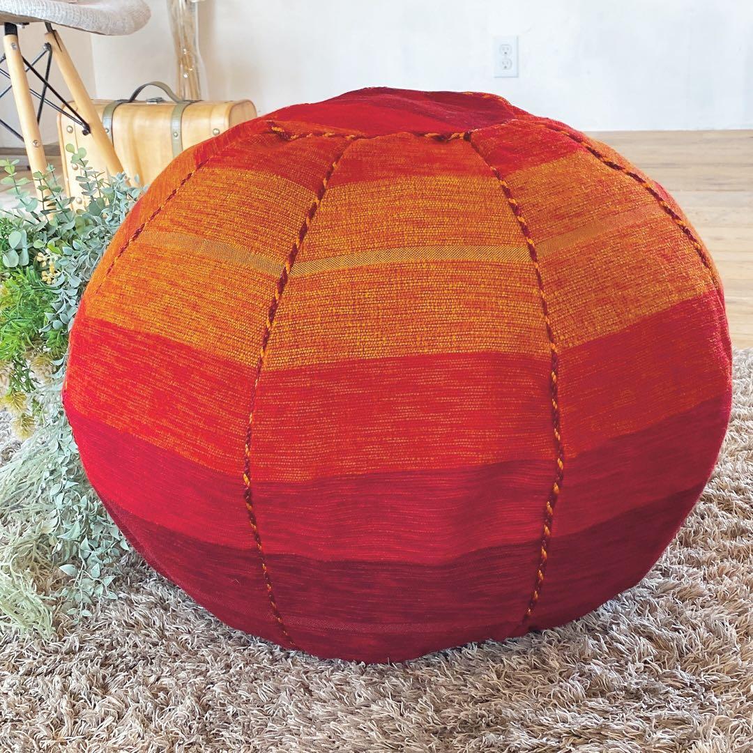 モロッコ製 プフ 約40×50cm スツール オットマン