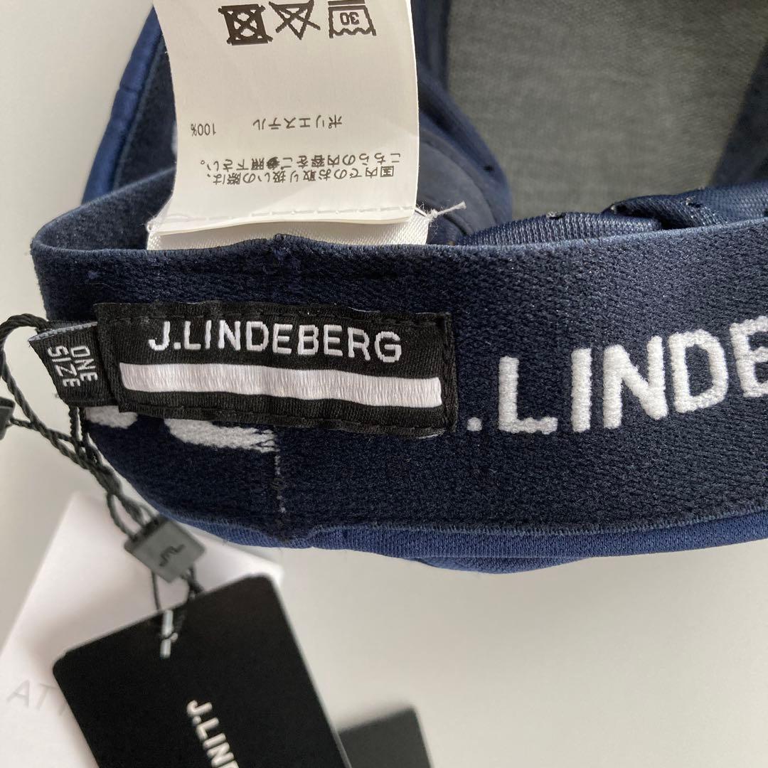 新品 J. LINDEBERG ゴルフメンズ帽子 ネイビーキャップ ロゴワッペン