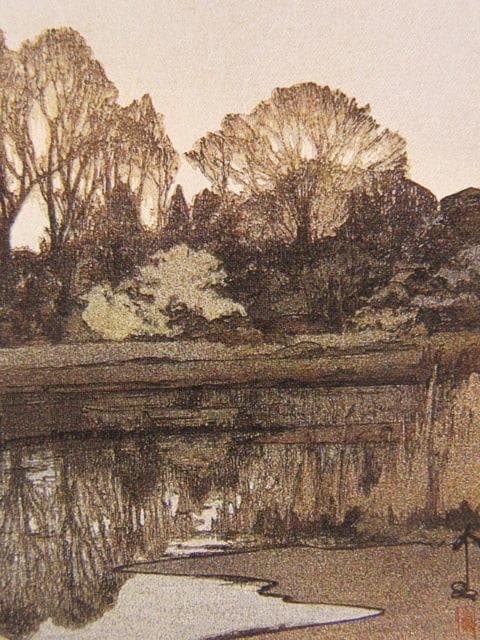 吉田博、【吉川】、希少な額装用画集より、美品、日本人画家、新品額装付