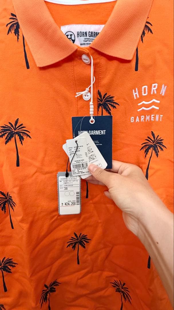 HORN GARMENT オレンジ ポロシャツ
