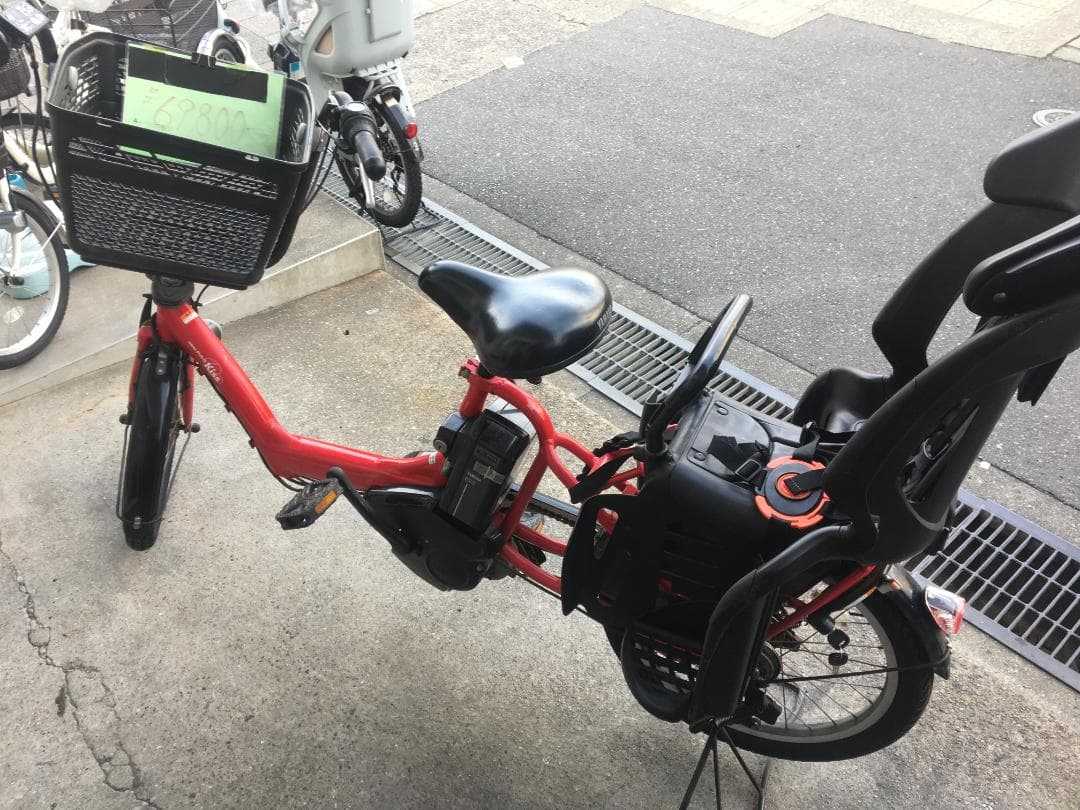 地域限定送料無料　キッスミニ　子供乗せ　15,4AH　赤　神戸市　電動自転車