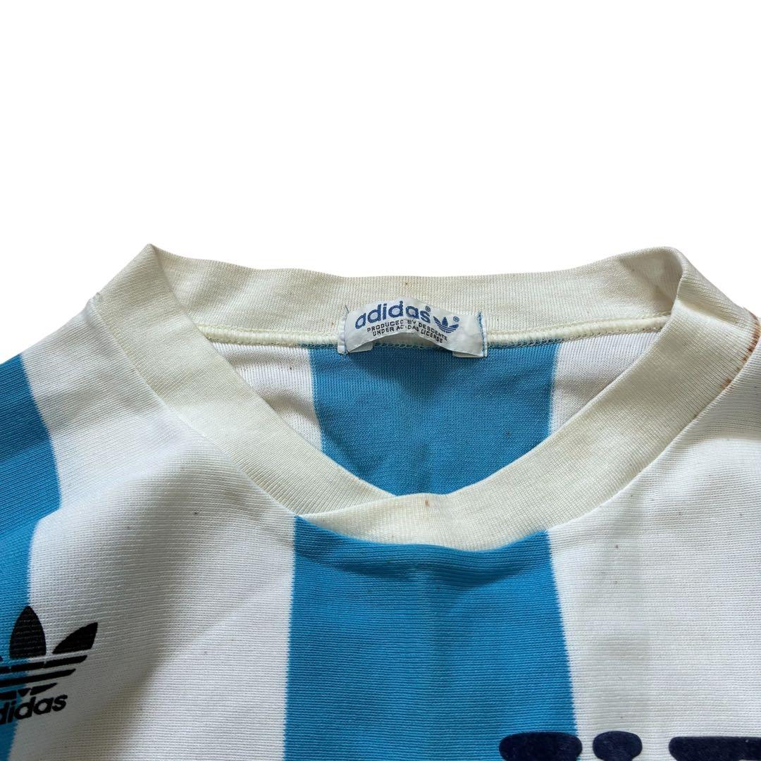 70s adidas ストライプ アルゼンチンカラー サッカーシャツ