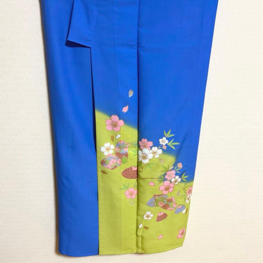 【舞台衣装】 。桜に貝合わせのような模様 単衣 バチ衿 身丈約161cm
