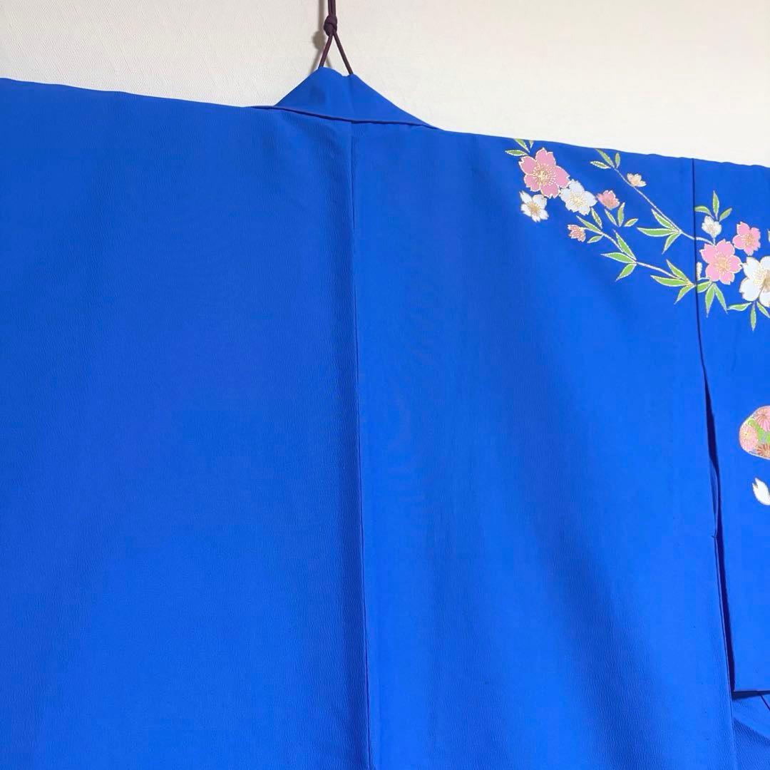 【舞台衣装】 。桜に貝合わせのような模様 単衣 バチ衿 身丈約161cm