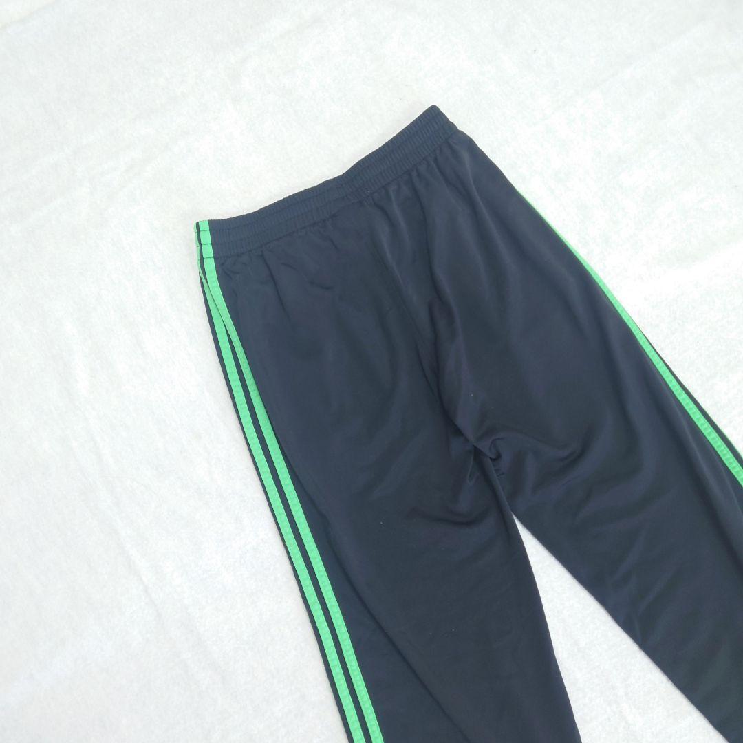 海外 adidas スリーライン ジャージパンツ ブラック/グリーン XL
