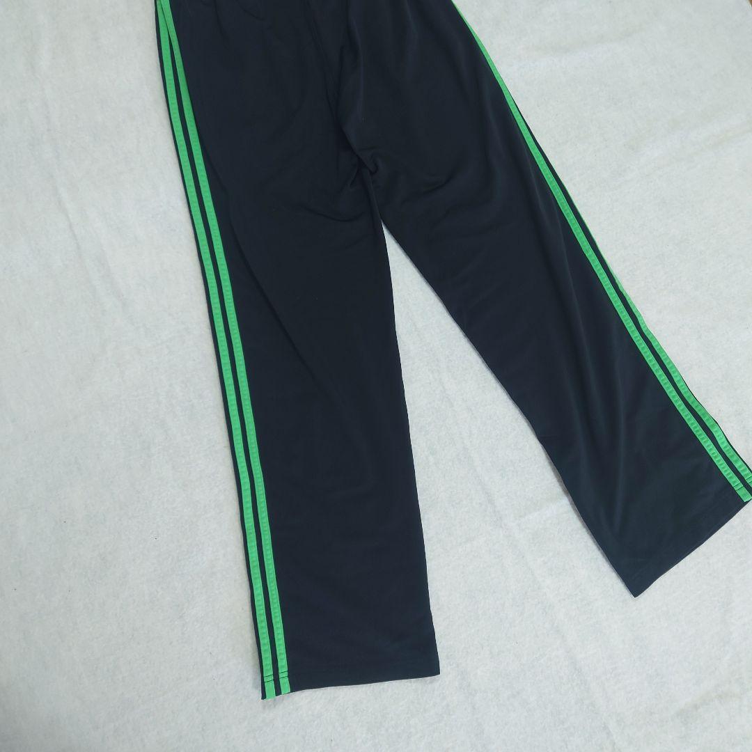 海外 adidas スリーライン ジャージパンツ ブラック/グリーン XL