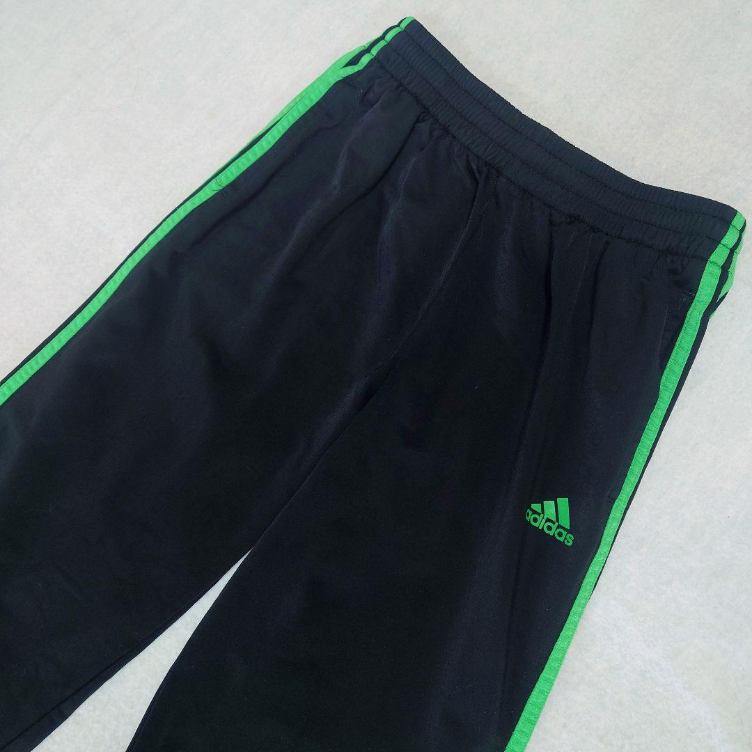 海外 adidas スリーライン ジャージパンツ ブラック/グリーン XL