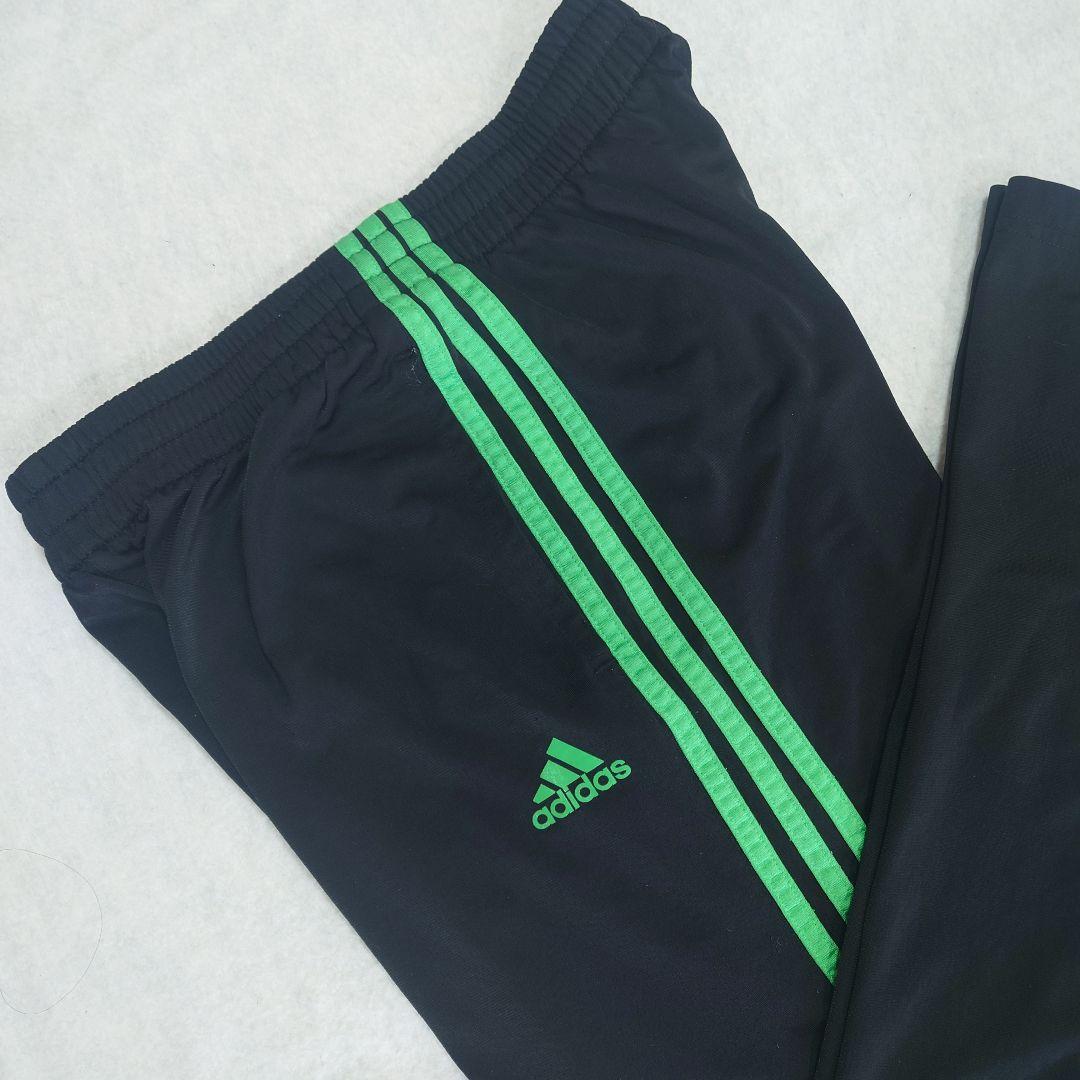 海外 adidas スリーライン ジャージパンツ ブラック/グリーン XL