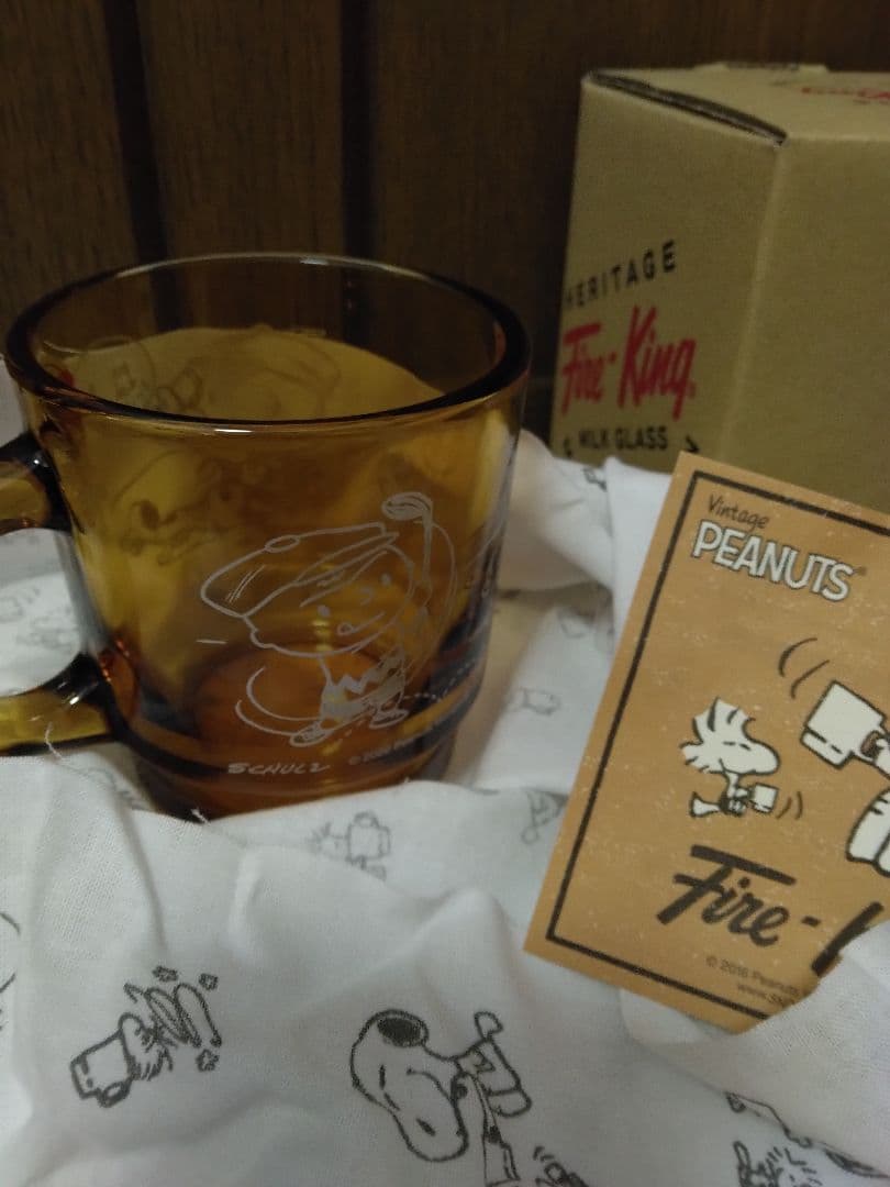未使用　Fire-King　Peanuts　マグカップ ゴルフ