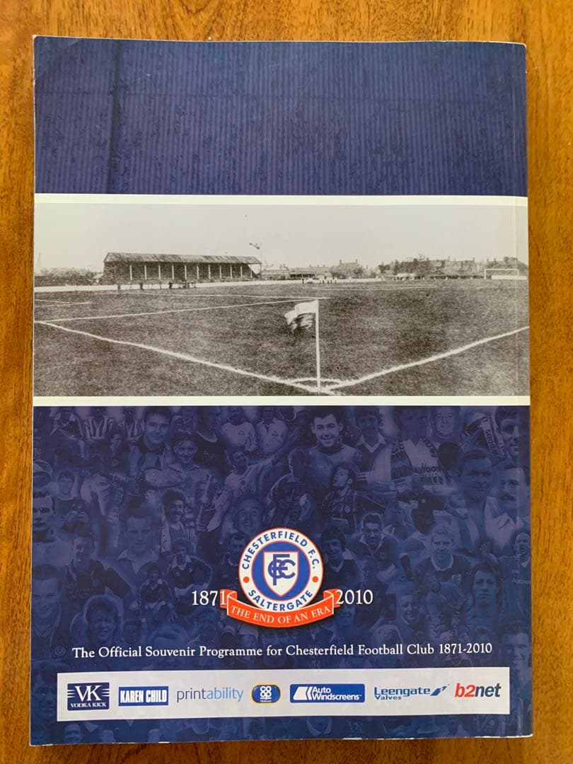 入手不可能！チェスターフィールドFC・139年使用ホーム最終戦プログラム