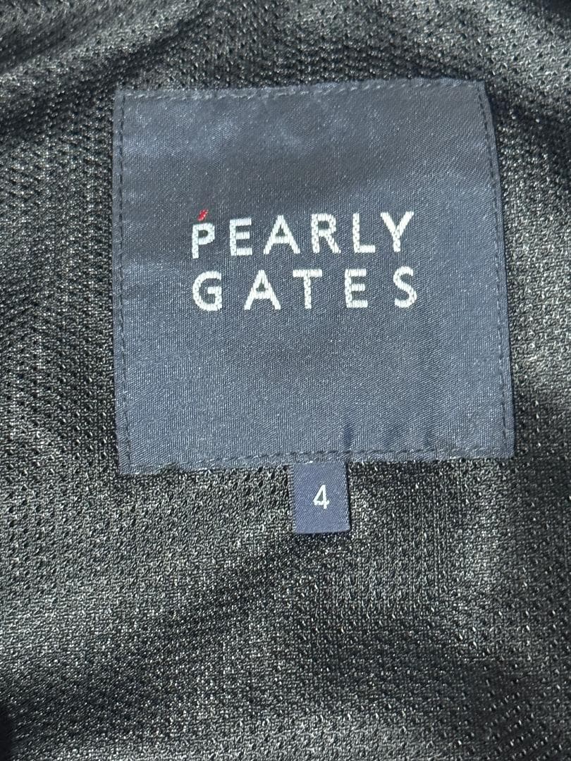 パーリーゲイツ Peロゴ柄刺繍 フルジップベスト サイズ4 ネイビー 新品 春夏