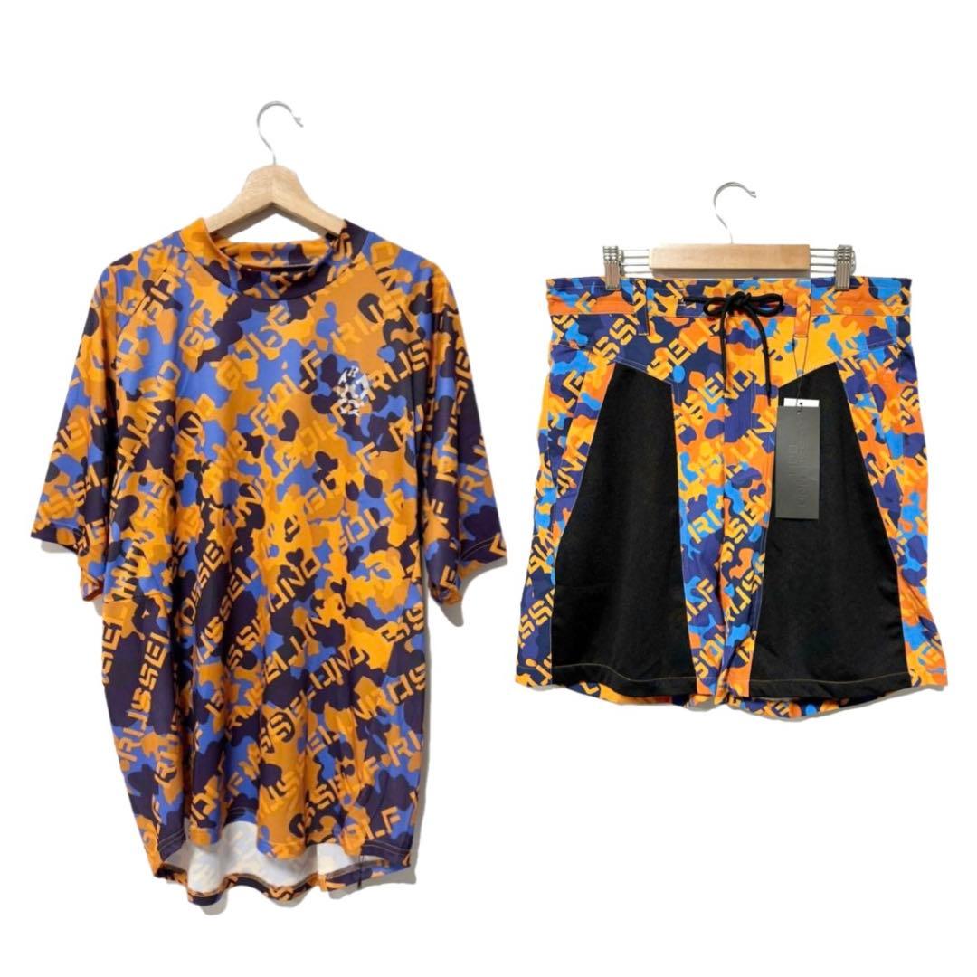 ラッセルノ ゴルフ リフレクター ロゴ モックネック セットアップ カモ 2XL