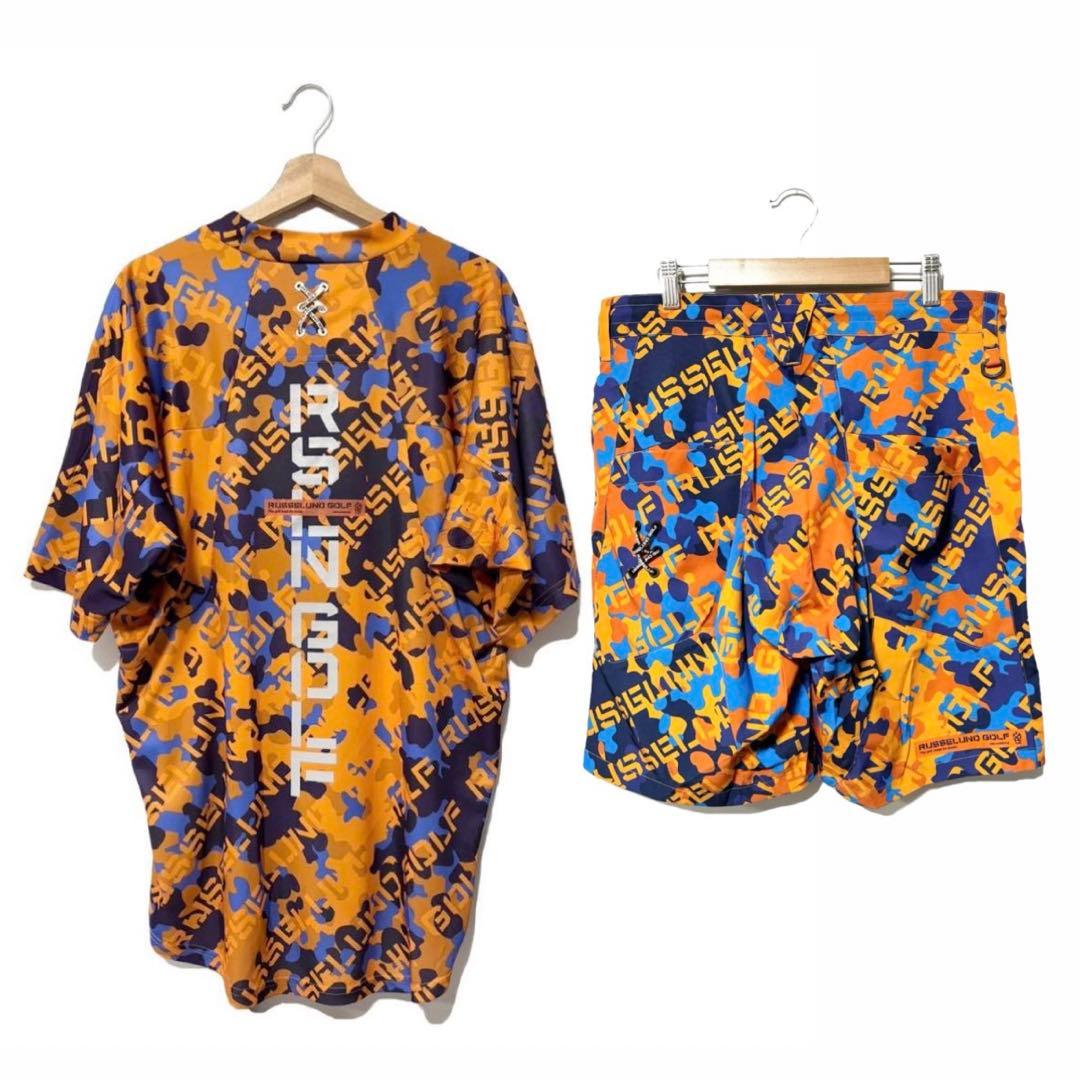 ラッセルノ ゴルフ リフレクター ロゴ モックネック セットアップ カモ 2XL