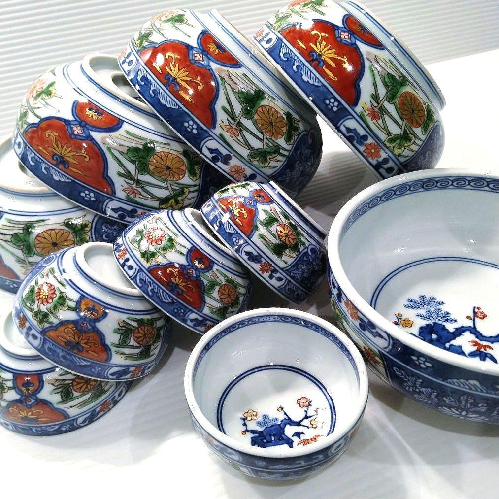 有田焼 古伊万里 金彩 色絵 色錦 染錦 中鉢 小鉢 盛鉢 多用鉢 和食器