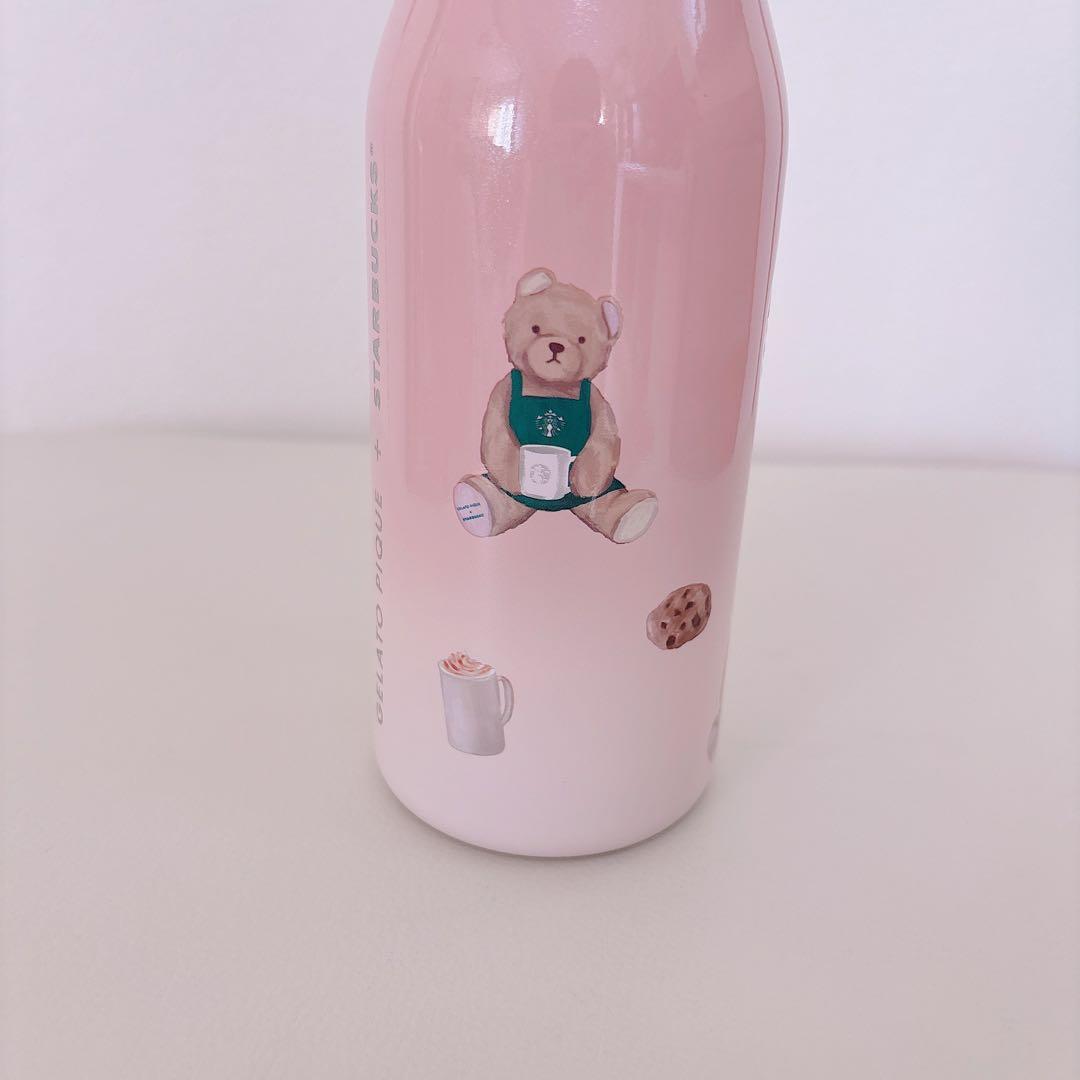 【新品.タグ付き】☆スターバックス☆リッドカバーベアチャーム付きステンレスボトル