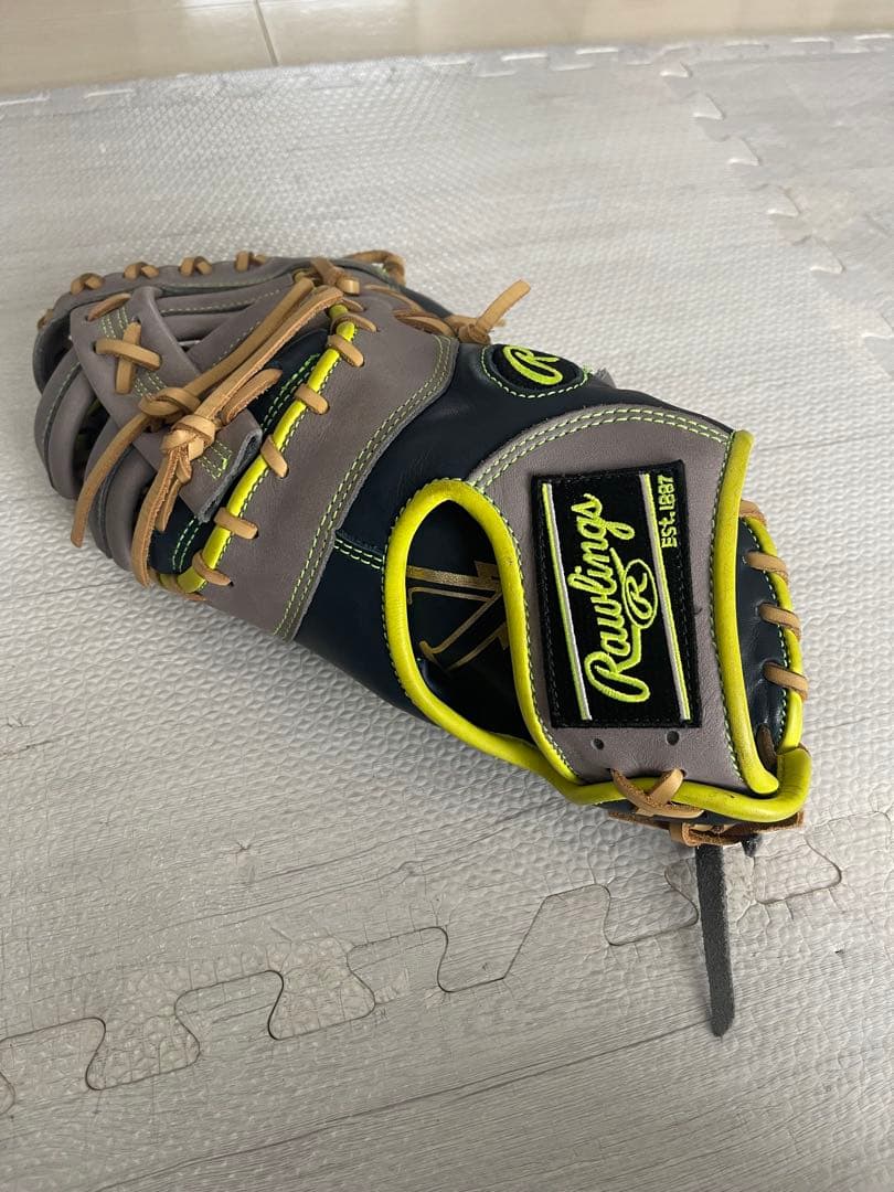 Rawlings ES-600 軟式グローブ 黒/灰/黄 ファーストミット