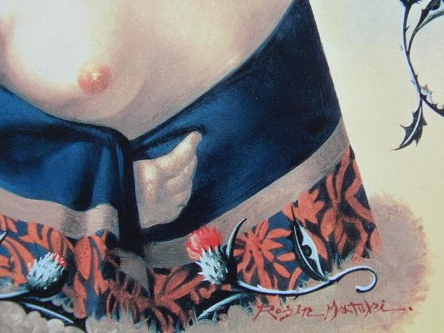松樹路人、【薊のころ】、新品高級額 額装付、希少画集画、状態良好