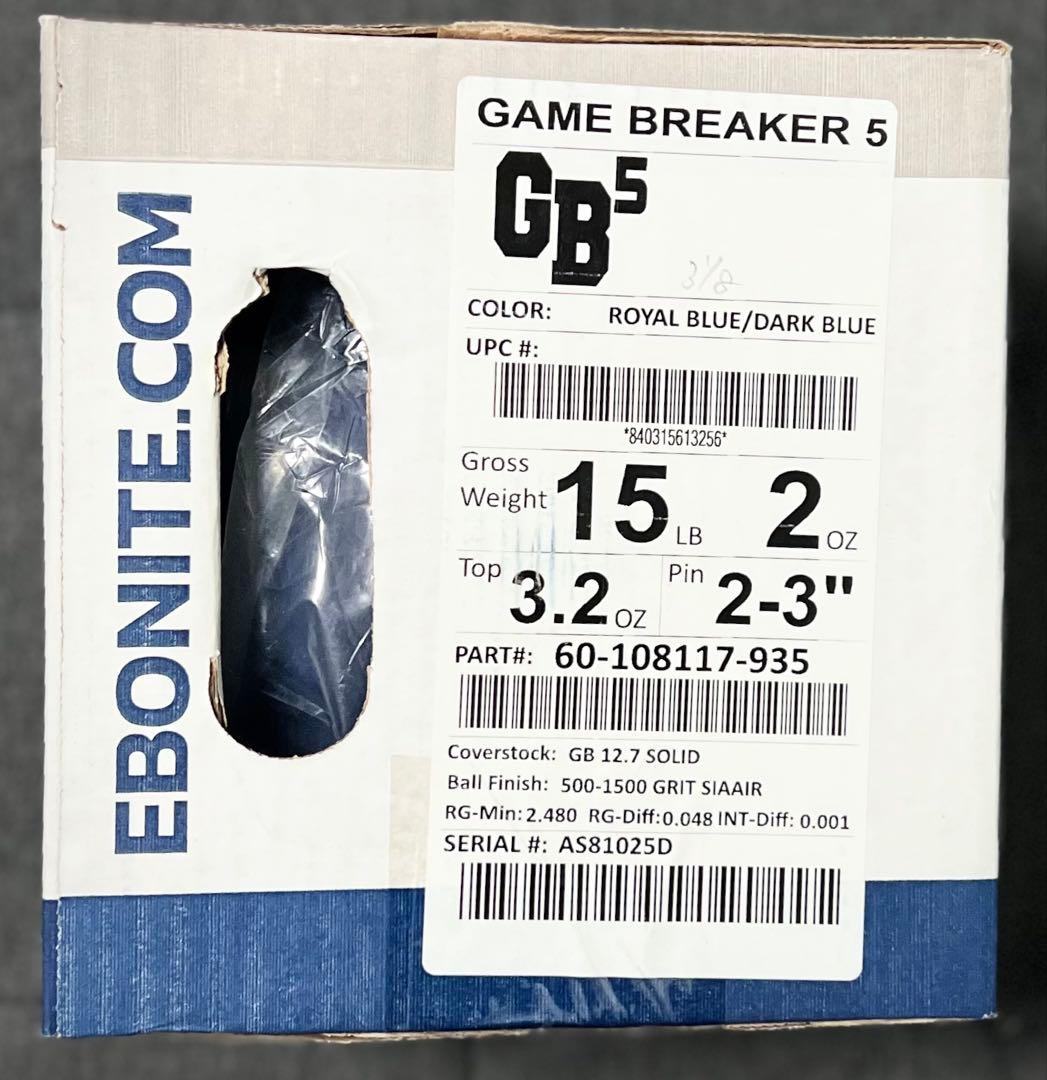 ★最終価格★15ポンド新品★人気ゲームブレイカー5★GB5★EBONITE★