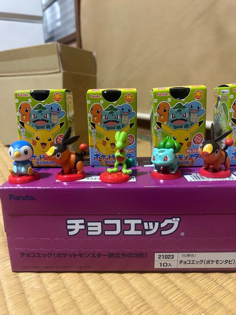 コロちゃおスタートデッキ7個　チョコエッグポケモン　5体と4箱