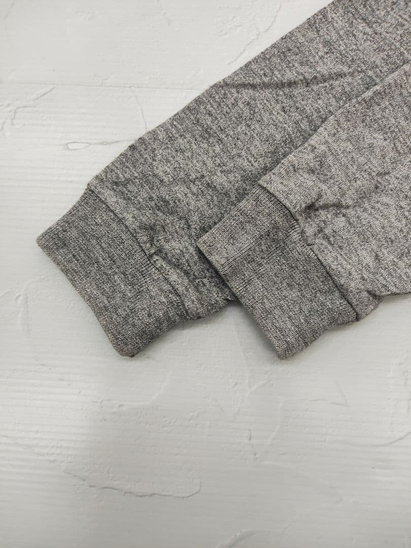 G533　カンタベリー　ロゴ刺繍入り杢グレー長袖ラガーシャツ　ポロシャツ
