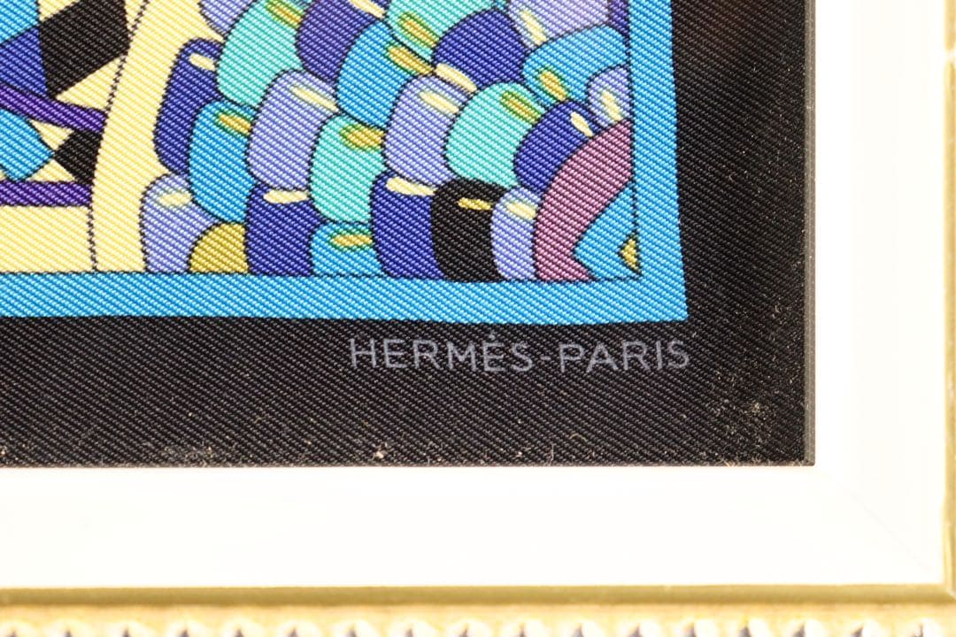 HERMES エルメス ミニスカーフ ポケットチーフ ブルーシルク 本物保証