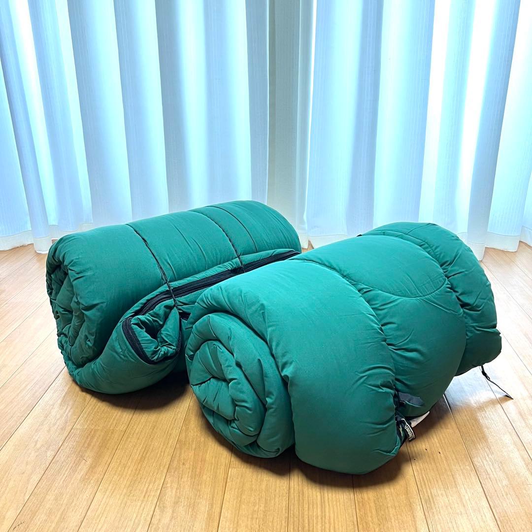 【美品】コールマン 寝袋　2個セット　封筒型寝袋 キングフラッグ/7 グリーン