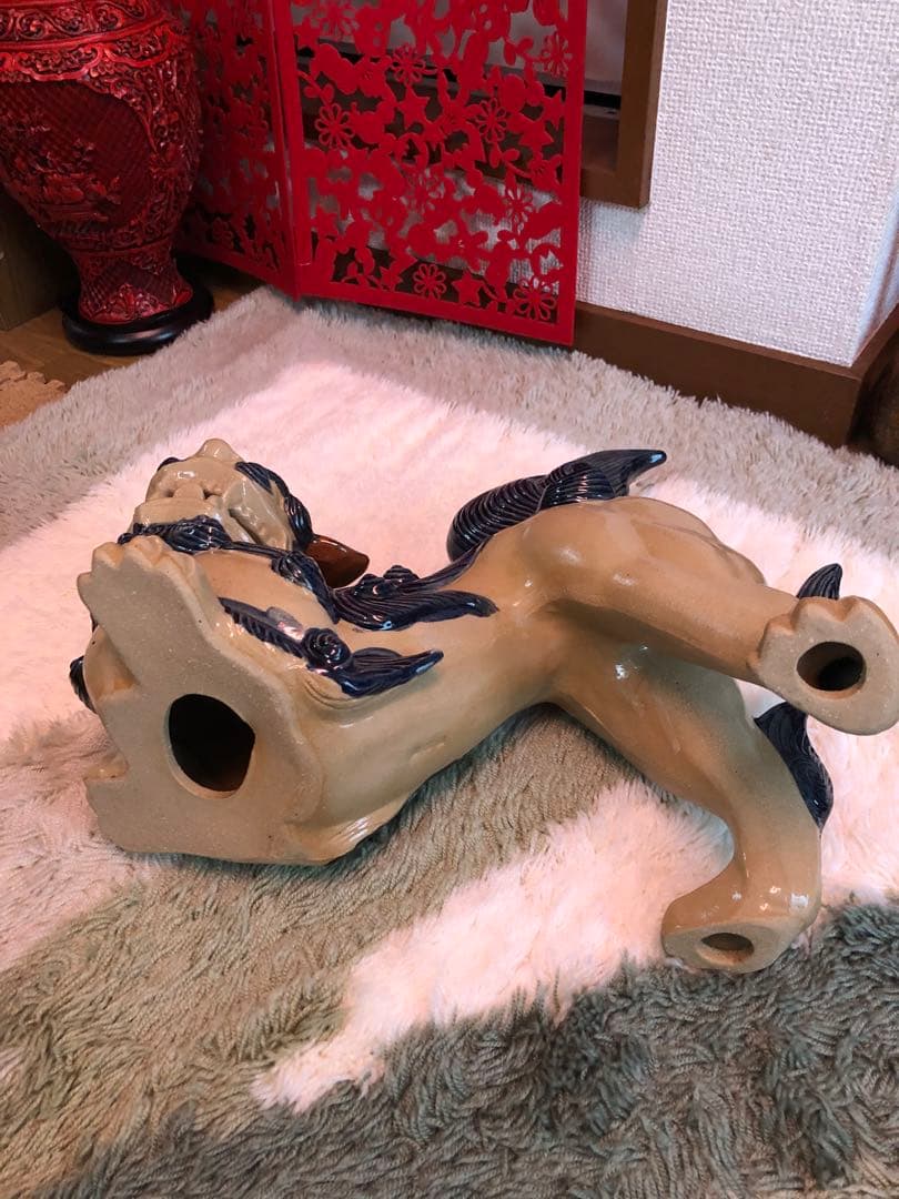 シーサー 陶器 置物 長さ約38cm
