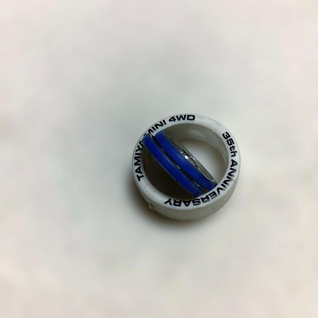 タミヤ製　ミニ四駆19mmプラリング付きアルミローラー5スポーク(ブルー)初期物
