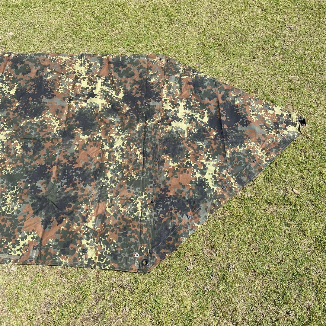 ドイツ軍　軍幕⑤　ハーフシェルター２枚　迷彩柄　パップテント　ポール・ペグセット