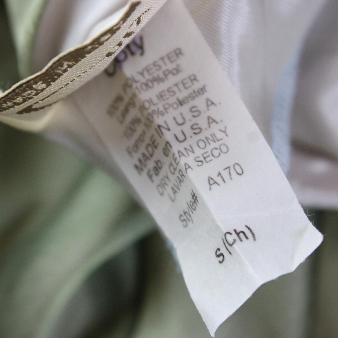 【アメリカ製社交ダンス衣装】ワンピースドレス Coty 黄緑 袖なし 無地