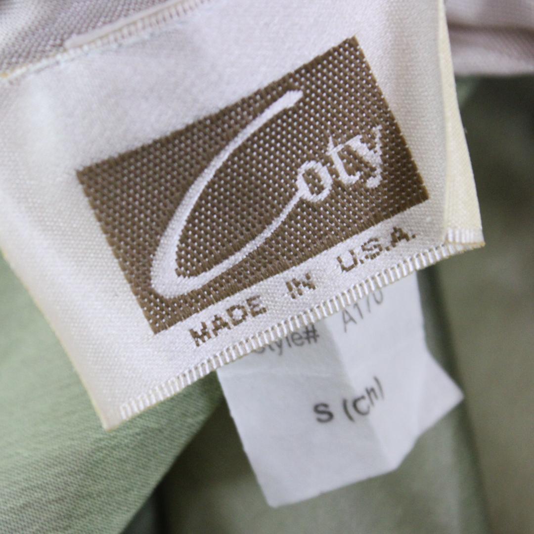 【アメリカ製社交ダンス衣装】ワンピースドレス Coty 黄緑 袖なし 無地