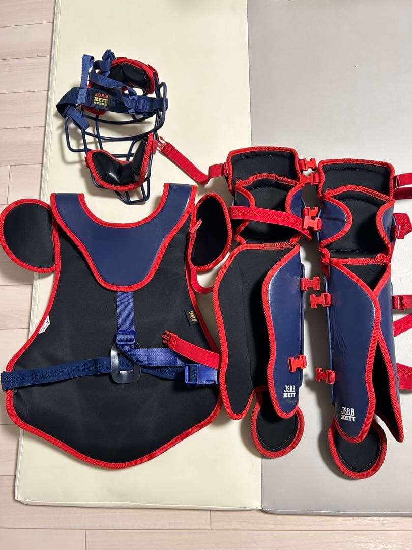 ZETT キャッチャー防具　小林モデル　ネイビー×レッド