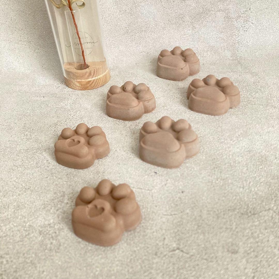 ＊肉球型　セメント製　オブジェ6個セット