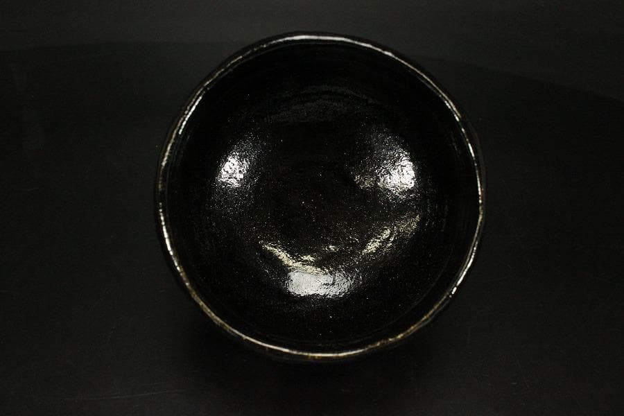 茶道具 昭楽造 富士絵 黒茶碗 共箱 未使用(ZE949)