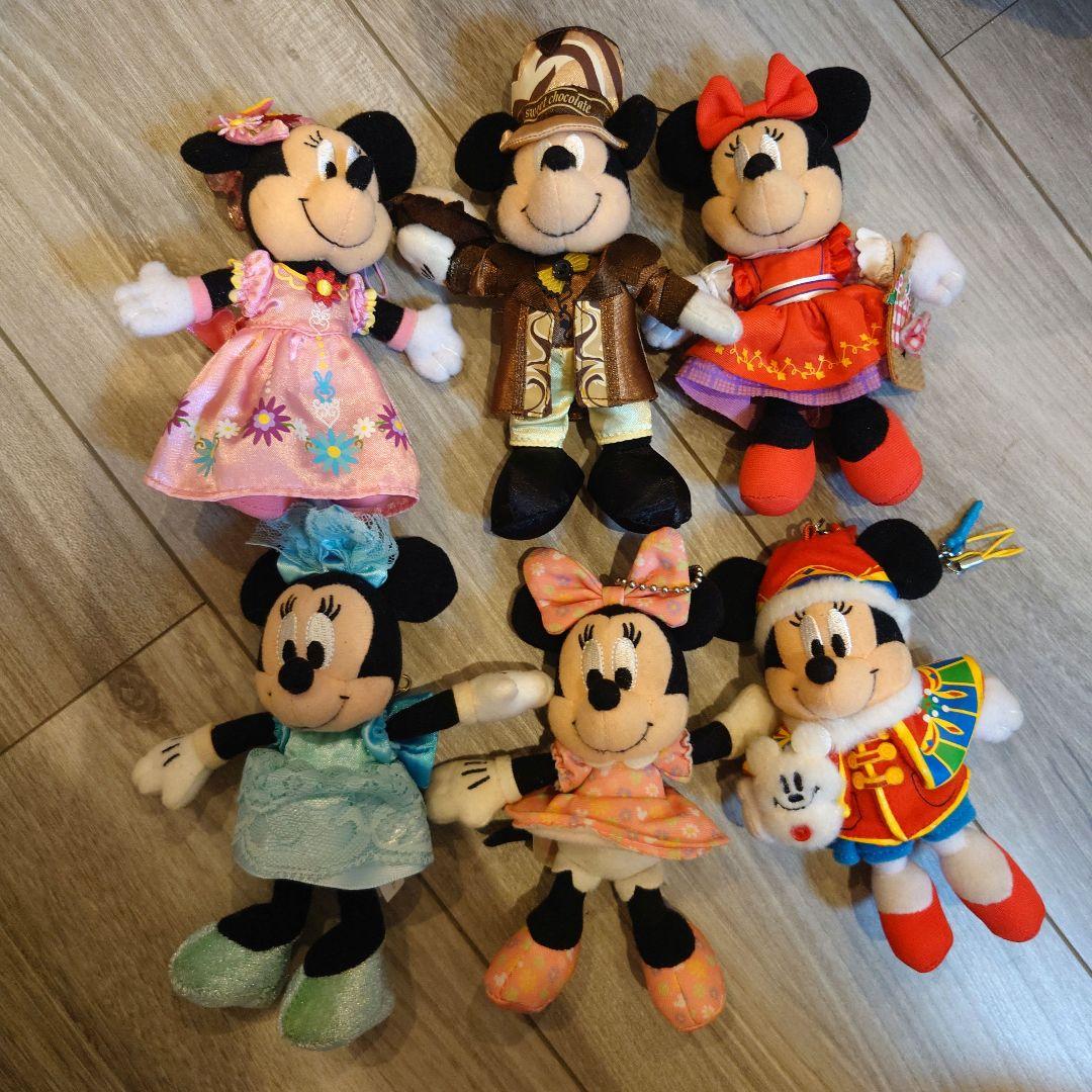 ディズニー　ミッキー　ミニー　マスコット　ぬいぐるみ 6体セット