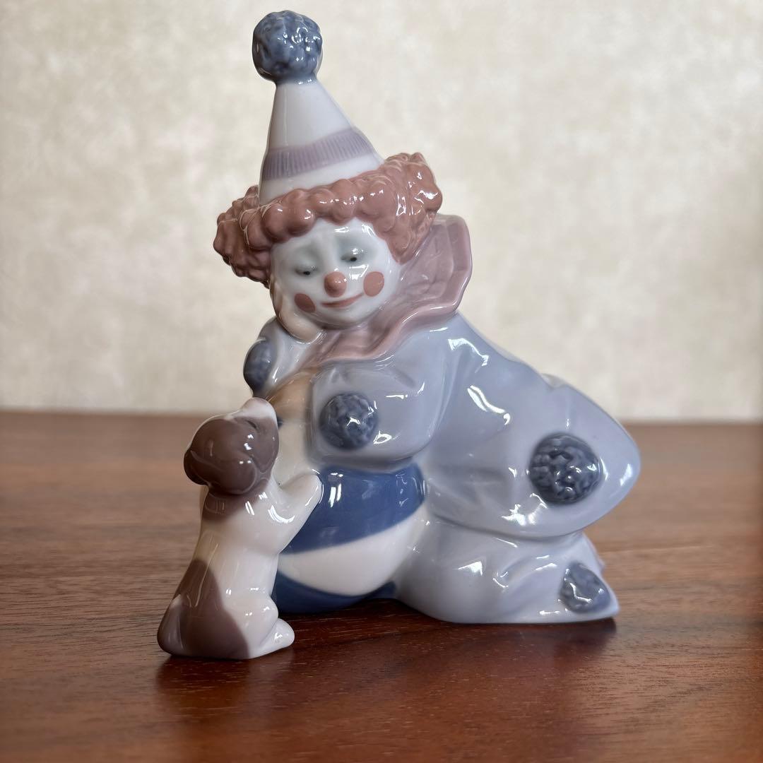 リヤドロ　陶磁器　ピエロと仔犬の置物２個セット 破損なし