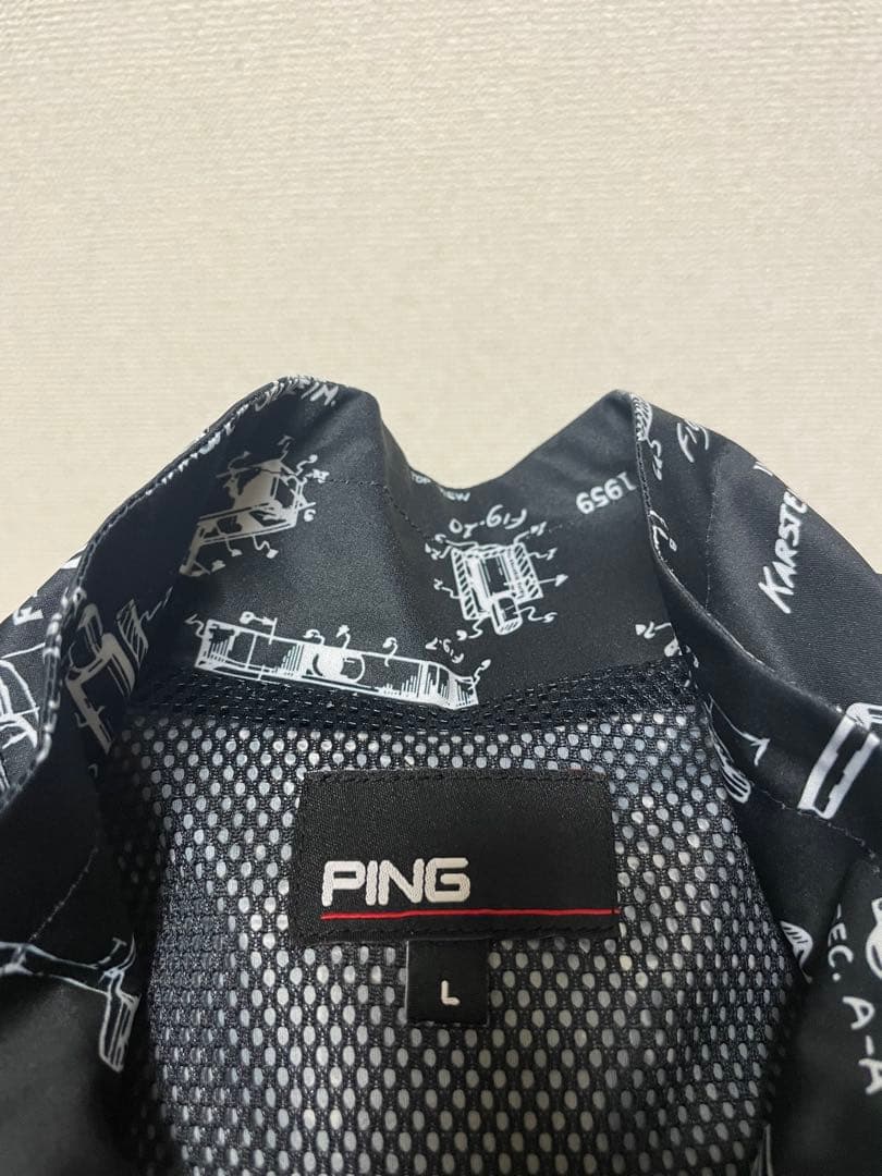 ★新品同様★ PING ピン フルジップジャケット 黒 総柄 Lサイズ