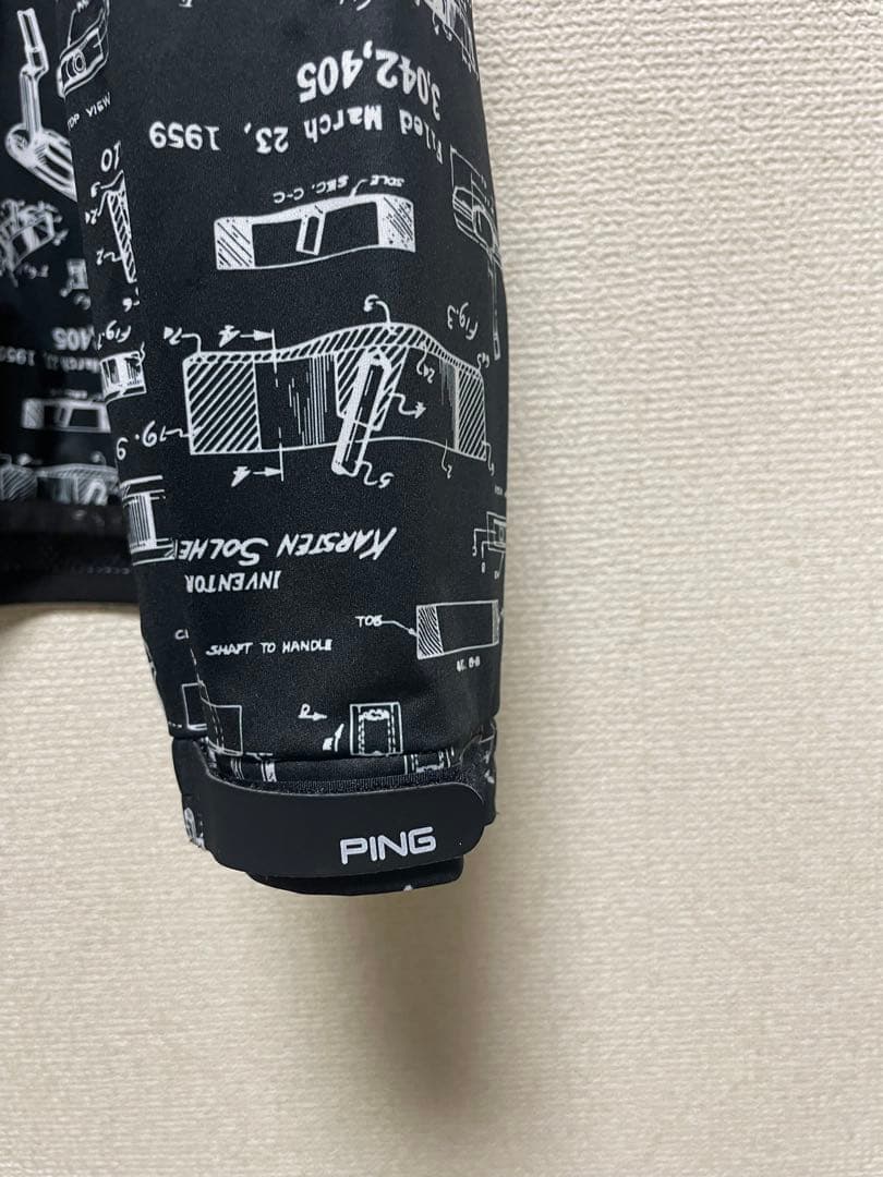 ★新品同様★ PING ピン フルジップジャケット 黒 総柄 Lサイズ
