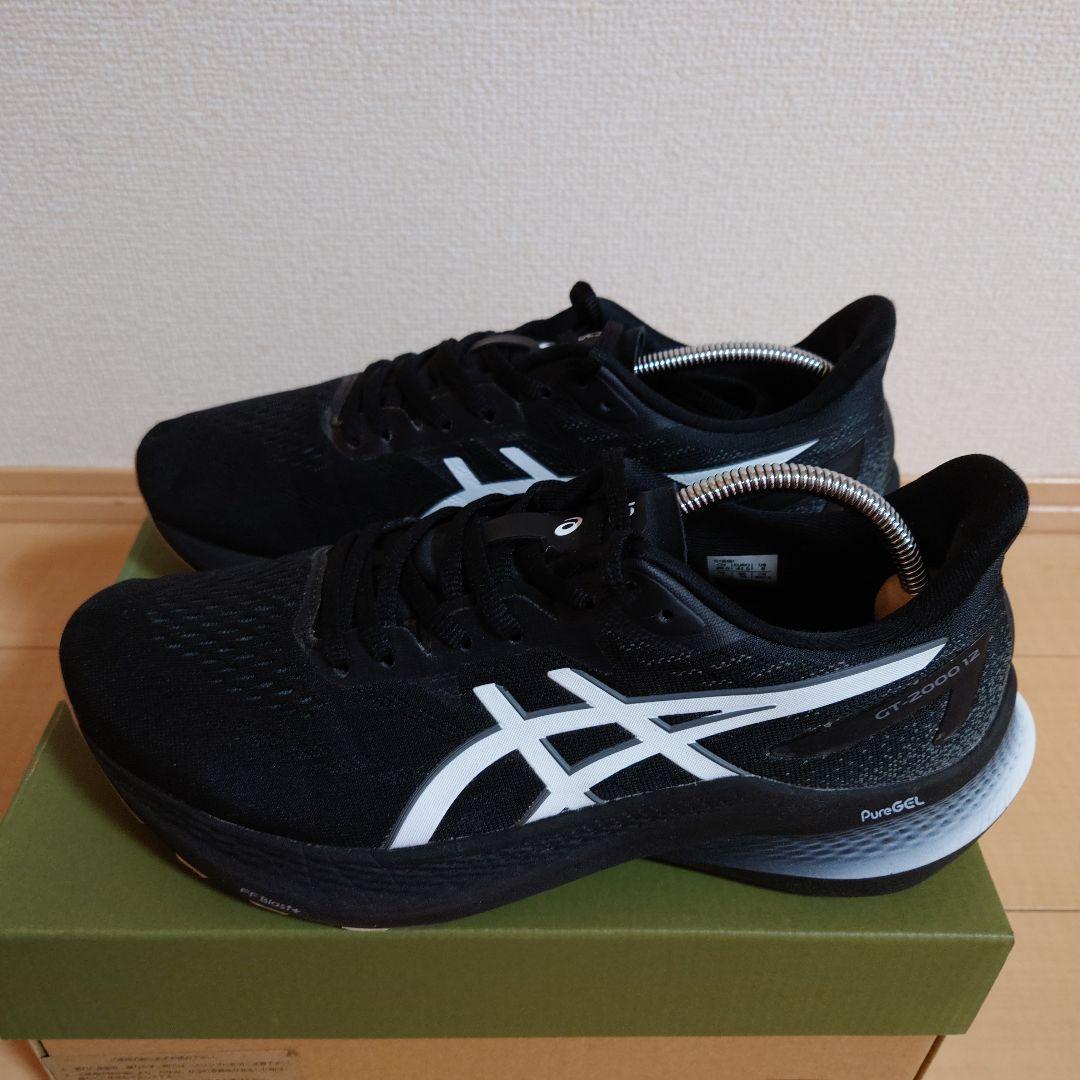 ASICS ランニングシューズ GT-2000 12 ブラック/ホワイト
