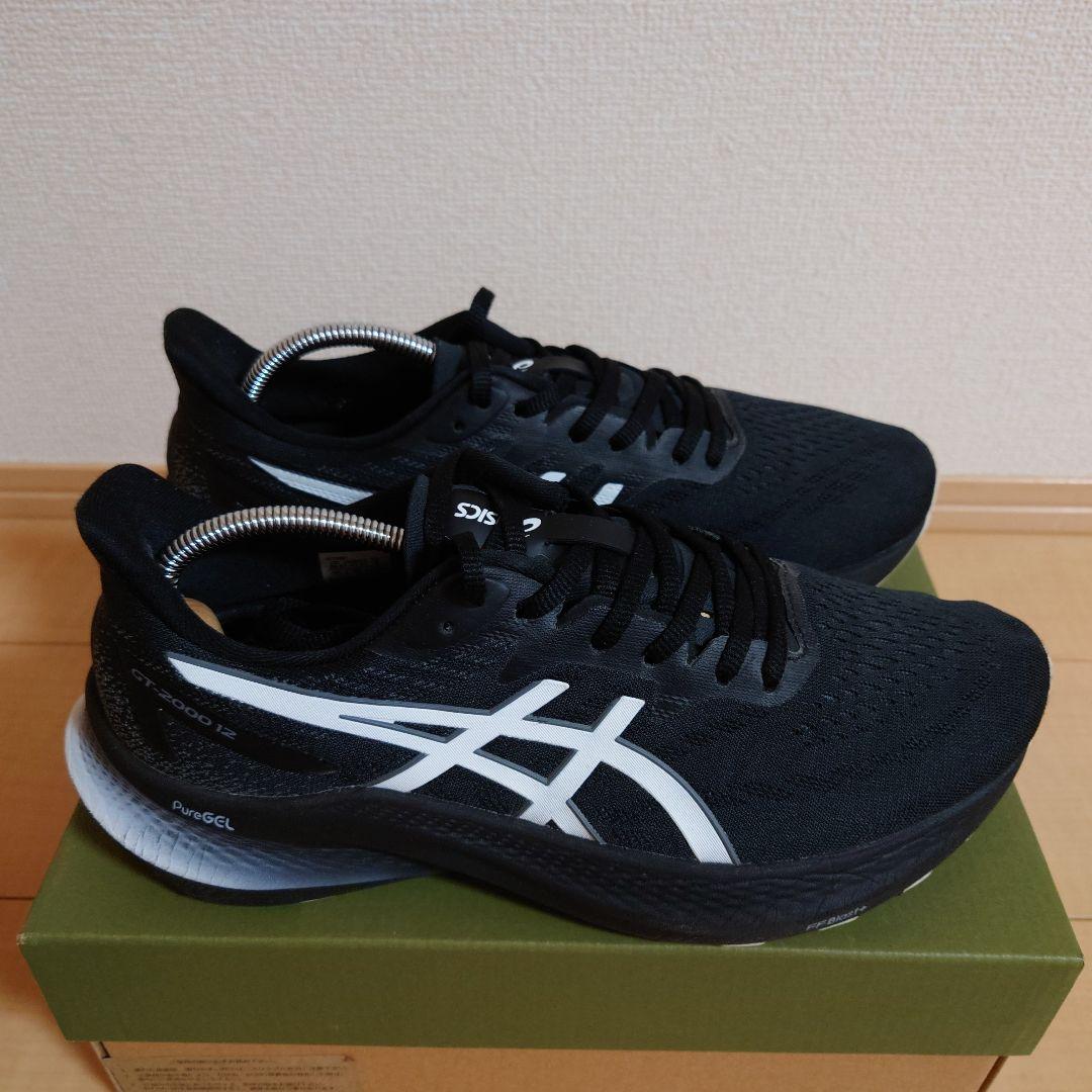 ASICS ランニングシューズ GT-2000 12 ブラック/ホワイト