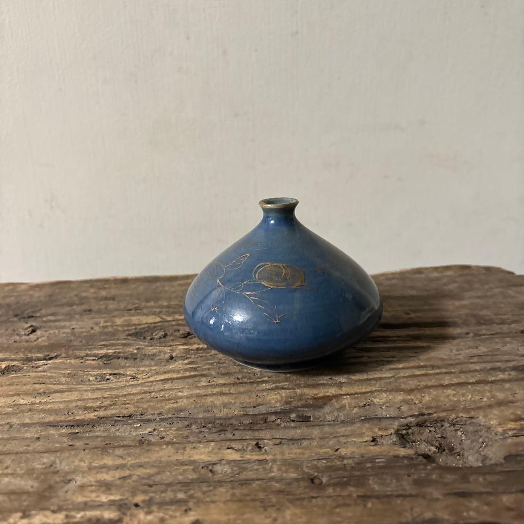 古伊万里瑠璃金彩油壷　江戸時代　古民芸徳利骨董　アンティーク　検:白洲正子　李朝