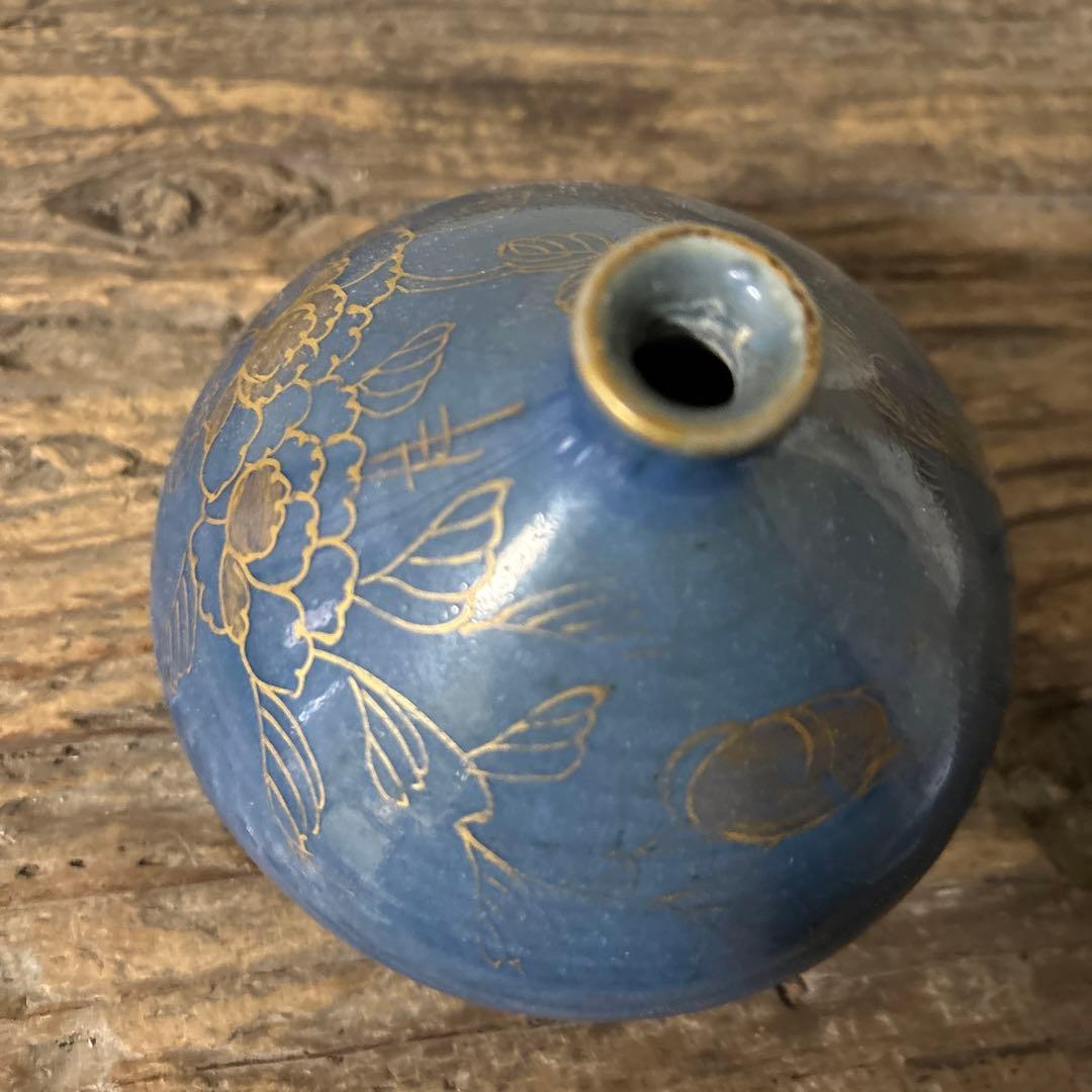 古伊万里瑠璃金彩油壷　江戸時代　古民芸徳利骨董　アンティーク　検:白洲正子　李朝