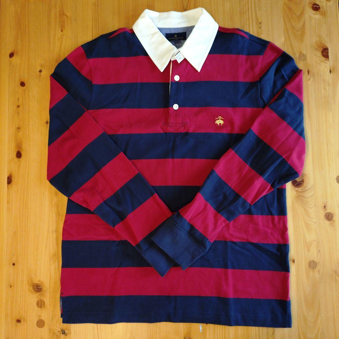 BROOKSBROTHERS　 ラガーシャツ 赤と紺 ストライプ